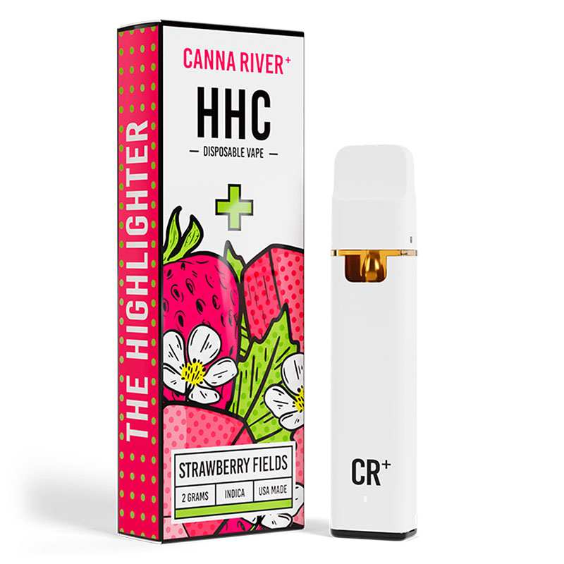 Highlighter HHC Vape Pen - Strawberry Fields - Indica 2g - Canna River - Canna River Highlighter How To Open