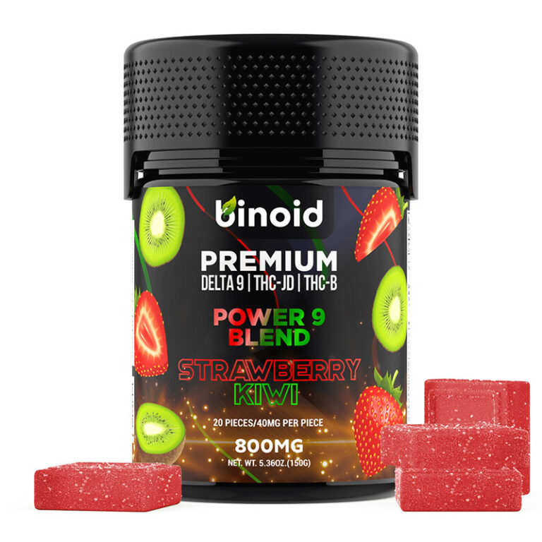 Are Delta 9 Gummies The Same As Thc Gummies Power 9 Blend Delta 9 THC Gummies - Strawberry Kiwi - Binoid